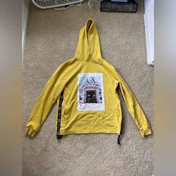 Armani Exchange Yellow Hooded Sweatshirt - Picture 7 of 9